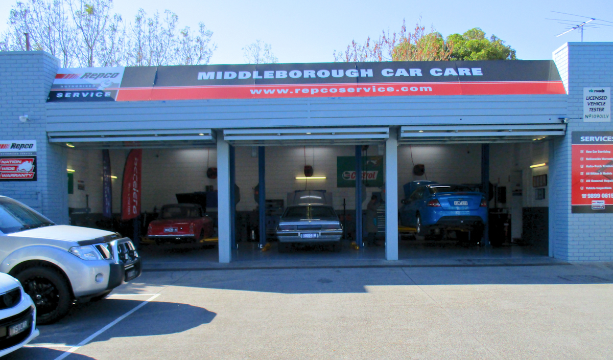 Workshop Exterior of Middleborough Car Care in Blackburn South